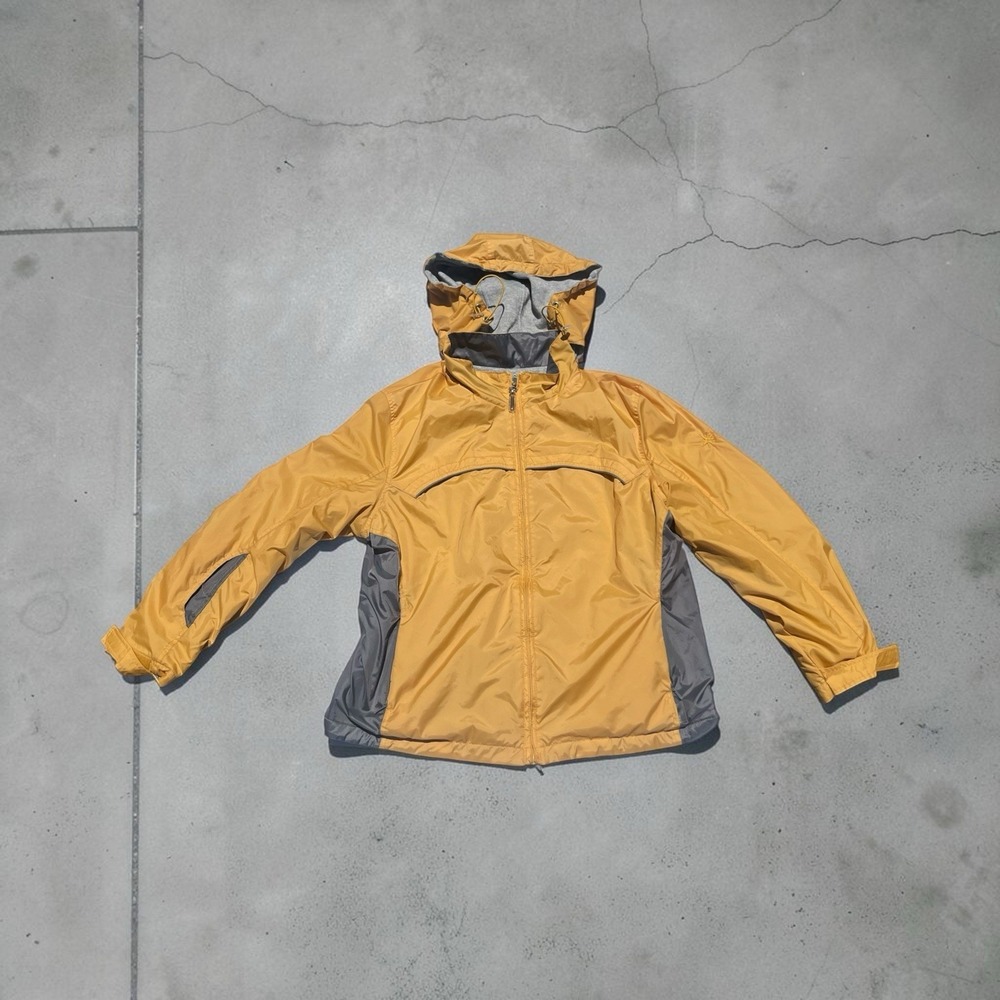 Weather Tamer Yellow & Gray Lined w Hoodie‎ Reversible Jacket Size XL NWOT